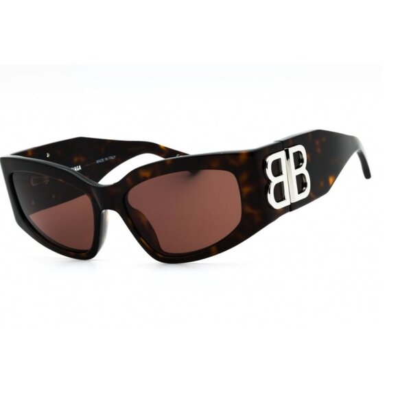 NEW BB0321S 008 BALENCIAGA DARK HAVANA WOMEN CAT EYE SUNGLASSES